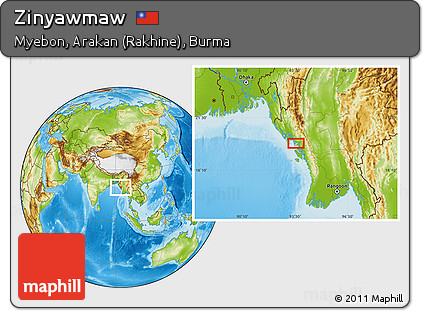 Physical Location Map of Zinyawmaw