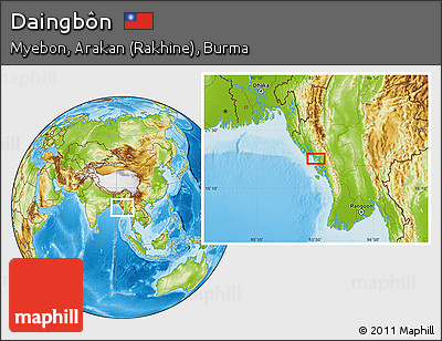 Physical Location Map of Daingbôn