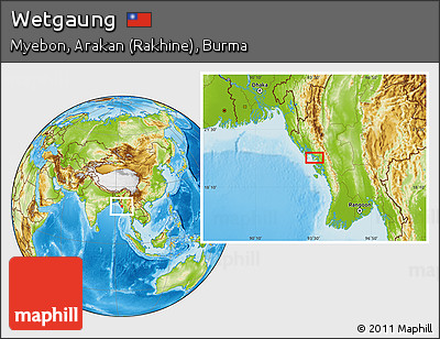 Physical Location Map of Wetgaung