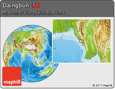 Physical Location Map of Daingbôn