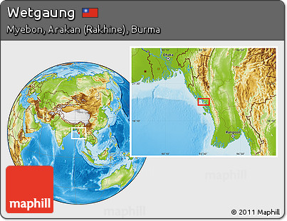 Physical Location Map of Wetgaung