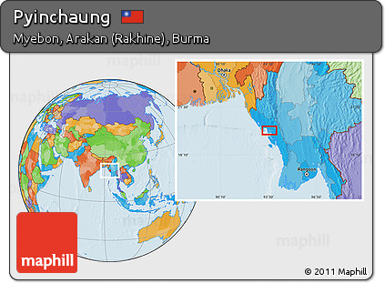 Political Location Map of Pyinchaung