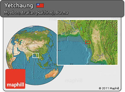 Satellite Location Map of Yetchaung