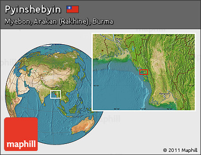 Satellite Location Map of Pyinshebyin