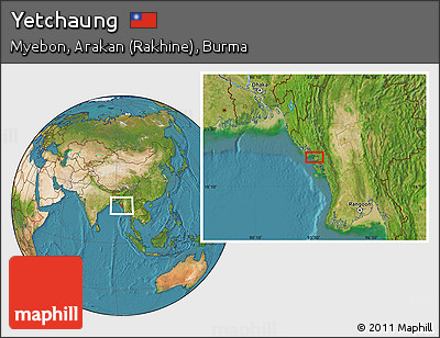 Satellite Location Map of Yetchaung