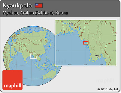 Savanna Style Location Map of Kyaukpala