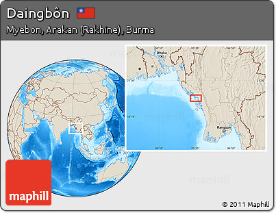 Shaded Relief Location Map of Daingbôn