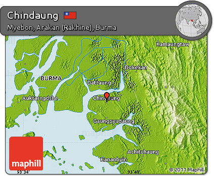 Physical Map of Chindaung