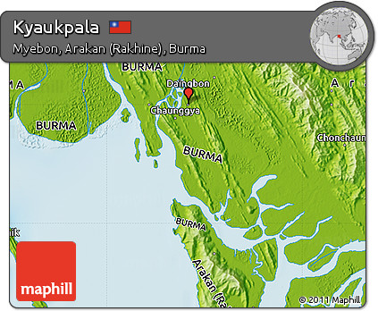 Physical Map of Kyaukpala