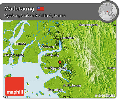 Physical Map of Madetaung