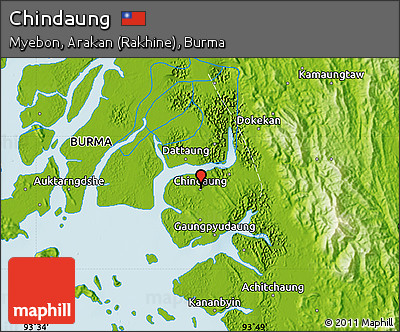 Physical Map of Chindaung