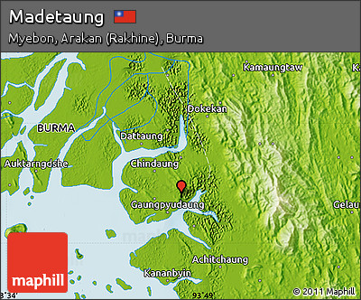 Physical Map of Madetaung