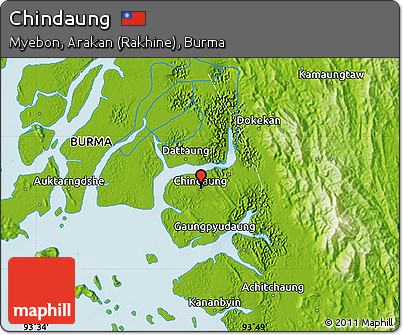 Physical Map of Chindaung