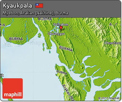 Physical Map of Kyaukpala