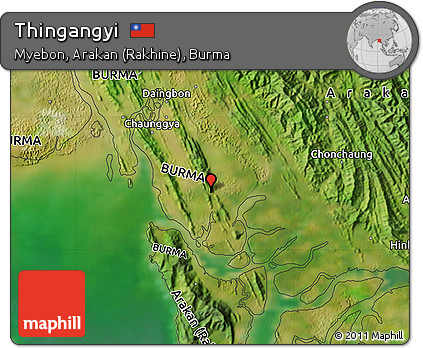 Satellite Map of Thingangyi