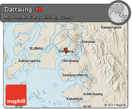 Shaded Relief Map of Dattaung