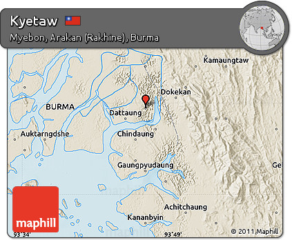 Shaded Relief Map of Kyetaw