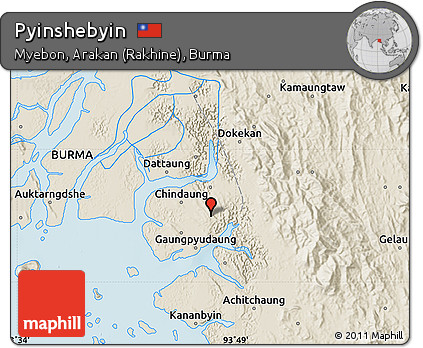 Shaded Relief Map of Pyinshebyin