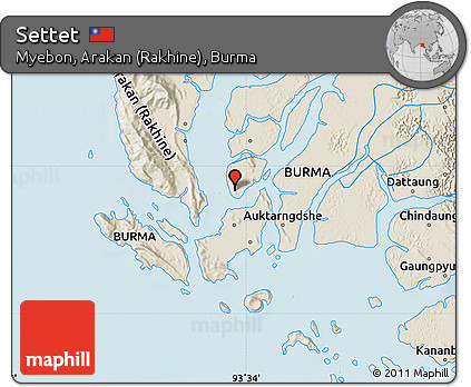 Shaded Relief Map of Settet