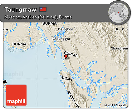 Shaded Relief Map of Taungmaw