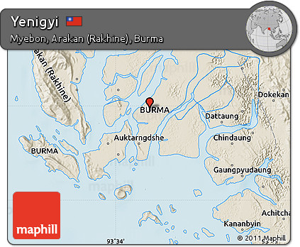 Shaded Relief Map of Yenigyi
