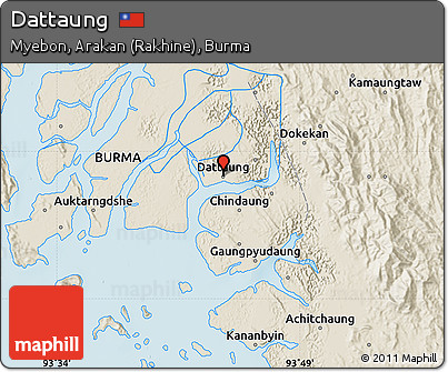 Shaded Relief Map of Dattaung