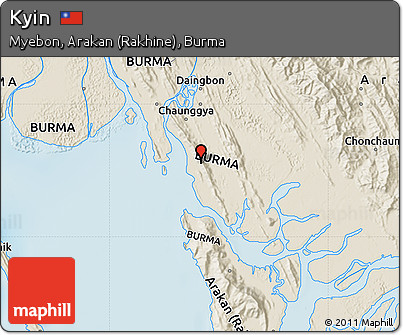Shaded Relief Map of Kyin