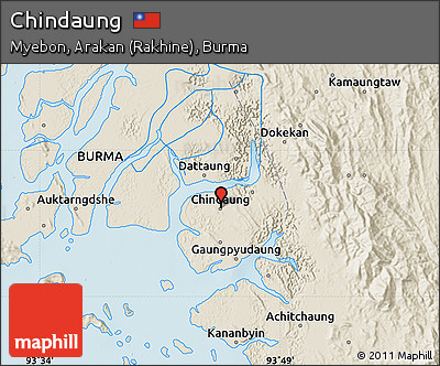 Shaded Relief Map of Chindaung