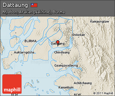 Shaded Relief Map of Dattaung