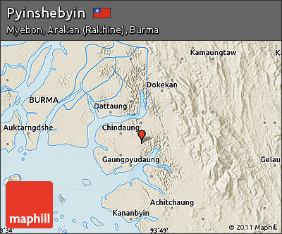 Shaded Relief Map of Pyinshebyin