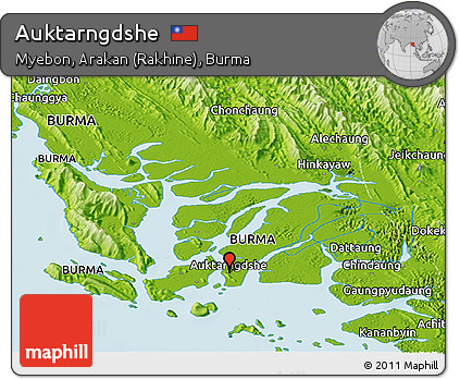 Physical Panoramic Map of Auktarngdshe
