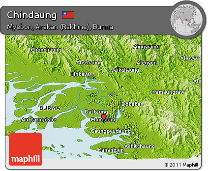 Physical Panoramic Map of Chindaung