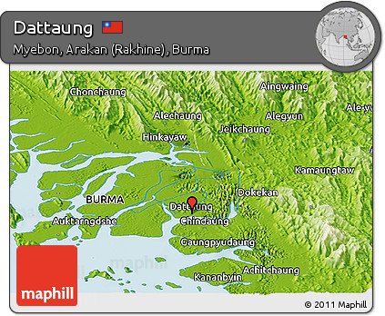 Physical Panoramic Map of Dattaung