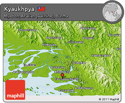 Physical Panoramic Map of Kyaukhpya