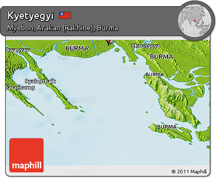 Physical Panoramic Map of Kyetyegyi