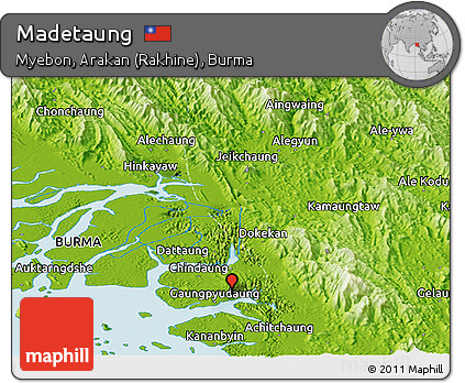 Physical Panoramic Map of Madetaung