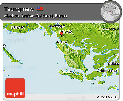 Physical Panoramic Map of Taungmaw