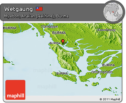 Physical Panoramic Map of Wetgaung