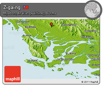 Physical Panoramic Map of Zigaing