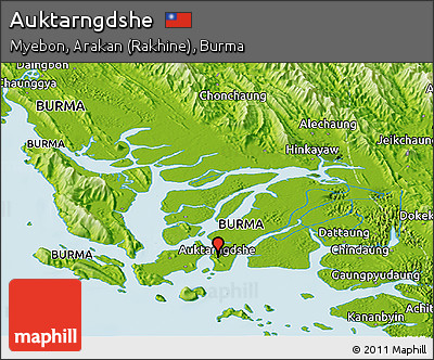 Physical Panoramic Map of Auktarngdshe