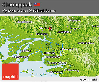 Physical Panoramic Map of Chaunggauk
