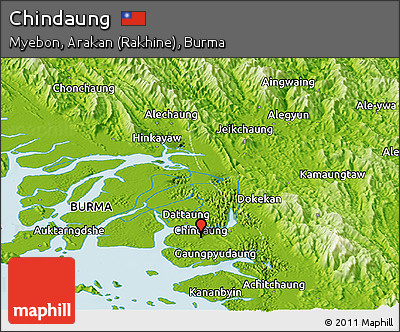 Physical Panoramic Map of Chindaung