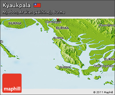 Physical Panoramic Map of Kyaukpala