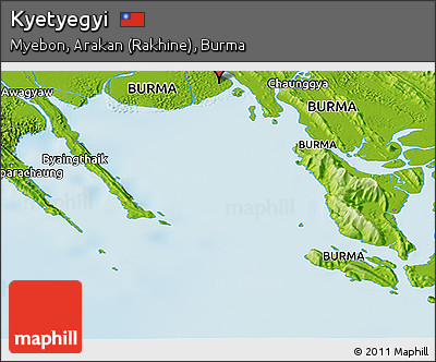 Physical Panoramic Map of Kyetyegyi