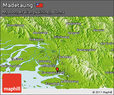 Physical Panoramic Map of Madetaung