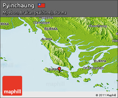 Physical Panoramic Map of Pyinchaung