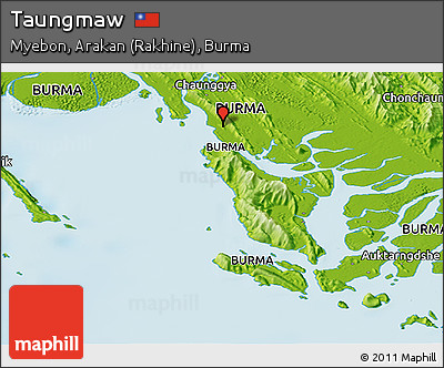 Physical Panoramic Map of Taungmaw