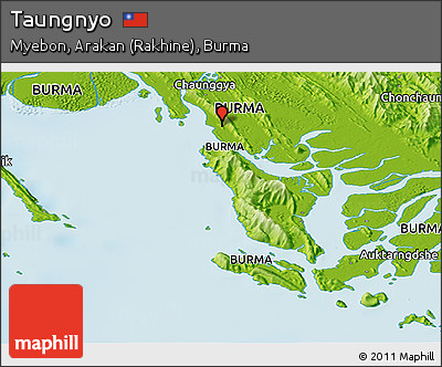 Physical Panoramic Map of Taungnyo