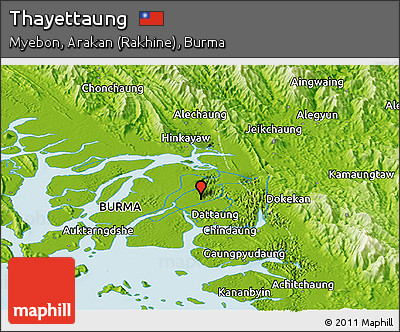 Physical Panoramic Map of Thayettaung