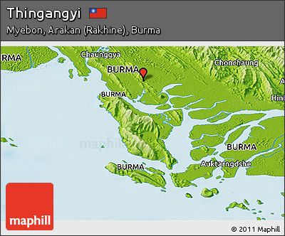 Physical Panoramic Map of Thingangyi